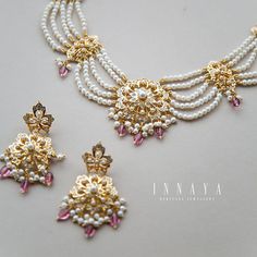 Pearl Indian Jewellery, Pearl Jewelry Necklace Indian, Diy Jewelry Ideas, Indian Wedding Jewelry Sets, New Gold Jewellery Designs, Fancy Jewelry Necklace