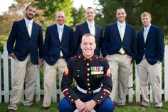 Might do something like this for the non military groomsmen! Wedding Suggestions, Army Wedding, Doctor Who Wedding, Country Engagement Pictures, Marine Wedding, Funny Wedding Pictures, Bear Wedding, Engagement Photos Country