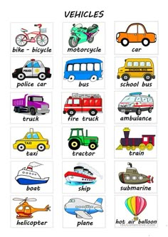 an image of vehicles that are in english