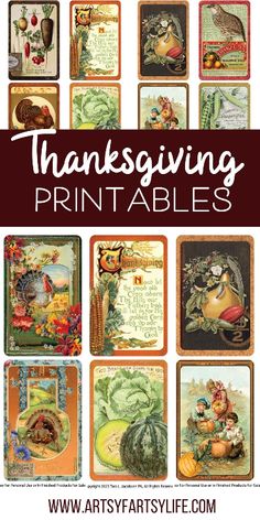 thanksgiving printables with the words, happy thanksgiving