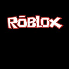 roblox logo on a black background with the word roblox in red