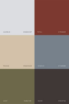 the color palettes are all different colors and sizes, including red, brown, green,