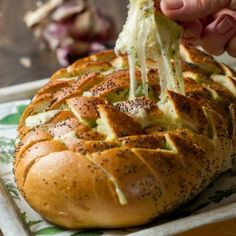 Gouda & Garlic Butter Pull Apart Bread Butter Bread Recipe, A Loaf Of Bread, Butter Bread, Baking Bread Recipes, Loaf Of Bread, Pull Apart Bread, Buffalo Wings, Milk Recipes, Pull Apart