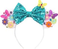 PRICES MAY VARY. HANDMADE MATERIAL: High quality flexible headband. Suitable for kids and adult. Very comfortable to wear Shiny *front side only SIZE: Bow Size - 5 inches HANDMADE HANDMADE Hair Accessories Kids, Toddler Birthday Dress, Minnie Ears Headband, Girls Party Favors, Bow Hairband, Children Hair, Powder Manicure, Mouse Ears Headband, Sparkle Wedding