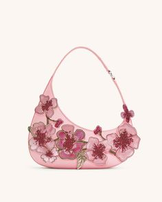 Evening Bags With Embroidered Logo, Floral Embroidered Evening Bags, Spring Evening Handheld Shoulder Bag, Evening Handheld Shoulder Bag With Floral Embroidery, Handheld Floral Embroidered Shoulder Bag For Evening, Pink Floral Embroidery Evening Bag, Handheld Floral Embroidery Shoulder Bag For Evening, Handheld Floral Embroidery Evening Shoulder Bag, Spring Evening Rectangular Baguette Bag