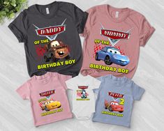 Cars Inspired Birthday Shirt, Cars Lightning Mcqueen theme Party, cars Personalized shirt, Gift Birthday Shirt, family tees Custom NETB14 👏CONGRATULATIONS You have found an online shop with reasonable prices, amazing quality, and fast shipping  We offer shirts for VACATIONS, HOLIDAYS, EVENTS, FAMILY REUNIONS, BIRTHDAYS, MOTHER'S DAY, FATHER'S DAY, GRADUATIONS, FUNNY T-SHIRTS as well as CUSTOM T-SHIRTS.  💖Description💖  --About this T-shirt--  👉Our Adult Unisex T-Shirt brand is BELLA CANVAS Available in size: XS, S, M, L, XL, 2XL, 3XL, 4XL, 5XL - 100% Airlume combed and ringspun cotton (fiber content may vary for different colors) - Light fabric (4.2 oz/yd² (142 g/m - Retail fit - Tear away the label - Runs true to size  👉Our Youth Unisex T-Shirt brand is Gildan-Kids Heavy Cotton Tee - Disney Cars Theme Birthday Party, Lightning Mcqueen Party, Cars Lightning Mcqueen, Cars Theme Birthday Party, Family Reunions, Family Tees, Lightning Mcqueen, Birthday Shirt, Family Reunion