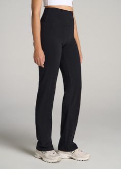 About Our Women's Cotton Straight Leg Tall Leggings A New Take on Women's Tall LeggingsGo casual or get cozy with American Tall Women's Straight Leg Cotton Leggings, specially made for the taller frame. These high-waisted tall leggings are a blend of comfort and style, designed to fit the longer legs of women 5'9" to 6'6".Features You'll Love: Fit: Straight leg, high-rise design for a flattering silhouette. Style: Chic and versatile, with a wide waistband, available in two classic and stylish co