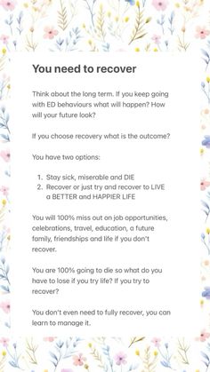 Your eating disorder is only there to make your life hell. Do you think it’s hell gaining weight? That’s not YOU thinking that - that is your eating disorder. You deserve so much more than pain and suffering. That’s what your ED is giving you. Ed Journaling, School Therapist, Recovery Books, Bullet Journal Work, Recovery Inspiration, Healing Books, Low Mood, Recovery Quotes, Emotional Awareness