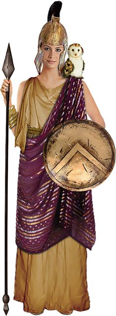 a statue of an ancient greek woman holding a bird on her arm and wearing a purple dress