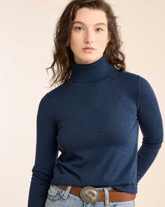 Our classic women's turtleneck sweater knit from fine merino wool yarns for soft, smooth comfort. Straight cut. Ribbed trim. 100% merino wool. Imported. | WOMEN'S MERINO TURTLENECK Merino Wool Turtleneck For Fall Workwear, Fall Merino Wool Turtleneck For Workwear, Merino Wool High Neck Turtleneck For Fall, Fitted Merino Wool Turtleneck For Fall, Fitted Wool Turtleneck Polo Sweater, Fitted Merino Wool Turtleneck For Layering, Long Sleeve Merino Wool Polo Sweater, Merino Wool Turtleneck With Ribbed Collar For Layering, Fall Wool Fine Knit Turtleneck