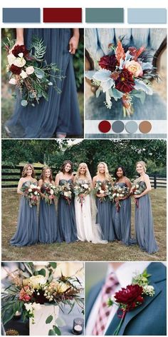 https://weddbook.com/media/2746828/dusty-blue-wedding-color-combos-inspired-by-2017-pantone Cranberry Wedding Colors, Cranberry Wedding, Wedding Color Trends, Winter Wedding Colors, November Wedding, Wedding Palette