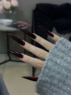 Emo Stiletto Nails, Long Goth Nails, Xl Stiletto Nails, White Nail Inspo, Japanese Manicure, Fashion Vampire, Brown Acrylic Nails, Angel Nails, Pedicure Colors