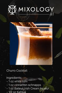 the mixology recipe is shown with ingredients