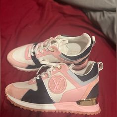 Louis Vuitton Pink Suede Sneakers Light Scuff On Front And Light Scuff On Side Worn 3 Times They Are In Good Condition Pink Lv Shoes, Pink Louis Vuitton Sneakers, Louis Vuitton Sneakers, Shoes Louis Vuitton, Louis Vuitton Pink, Pink Suede, Louis Vuitton Shoes, Suede Sneakers, Womens Shoes Sneakers