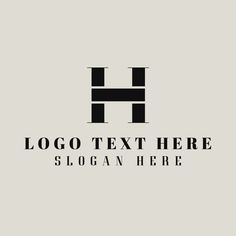 a black and white logo with the letter h