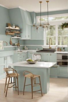 kitchen renovation, interior decorating, home improvement, house painting Mountain Air Paint, Light Oak Floors, Sky House, Paint Kitchen, Comfort Gray, Storing Paint, Kitchen Paint, Kitchen Projects, Oak Floors