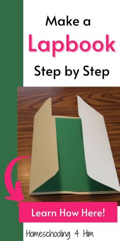 an open book with the title make a lapbook step by step