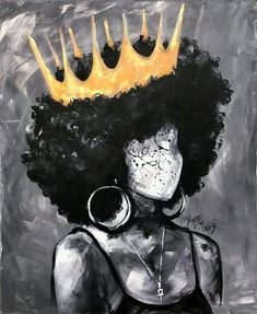 Art Black Love, Art Amour, Queen Ii, Natural Hair Art, Images D'art, Afrique Art, Black Art Painting, Queen Art, Black Artwork