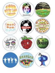 the beatles stickers are all different colors