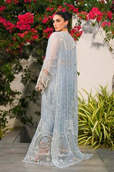 Nell – Sania Maskatiya International Organza Cape, Asian Couture, Sania Maskatiya, Waves Of The Ocean, Blue Organza, Centre Stage, The Calm, Cape Dress, Center Stage