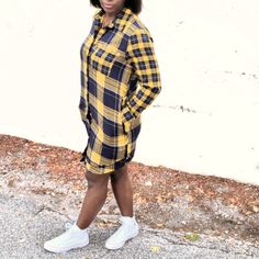 Beautiful Plaid Mini Dress Casual Yellow Fall Dress, Casual Yellow Dress For Fall, Mustard Casual Dress For Fall, Casual Mustard Dress For Fall, Plaid Mini Dress, Plaid Dress, Yellow Blue, Blue Yellow, Colorful Dresses