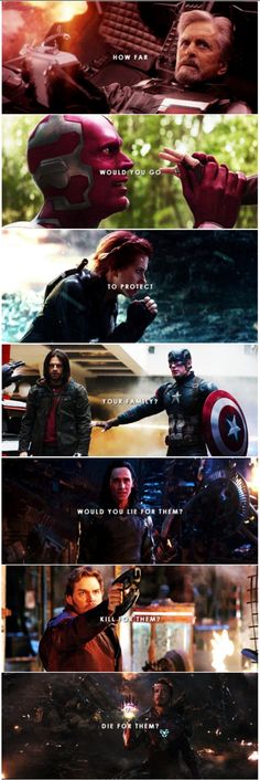 the avengers movie is shown in multiple different frames, including one with captain america and another with