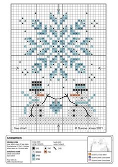 a cross stitch pattern with the words snowman on it