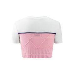 Herlian Pink And White Knit T-shirt Size Chart ( in CM ) Shoulder Chest Length Sleeve S 36.5 78 37.5 18 M 37.5 82 38.5 18.5 L 38.5 86 39.5 19 Material: 100% Cotton; 95% Cotton, 5% Spandex Pink Knit Short Sleeve Tops, White Fine Knit Short Sleeve Top, Pink Knit Tops With Short Sleeves, Pink Knit Top With Short Sleeves, Pink Short Sleeve Knit Tops, Pink Fitted Fine Knit Top, Fitted Knit Crew Neck T-shirt, Fitted Crew Neck Knit T-shirt, Fitted Knit T-shirt With Crew Neck