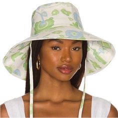 Lack Of Color Holiday Bucket Hat In Retro Green. Nwt! Best Selling Wide Brimmed Bucket Hat! Made From 100% Cotton Canvas With Custom Retro Green And Aqua Floral Print. Finished With A Necktie To Secure Your Hat To Your Head For All Your Adventures. Designed For A Relaxed Fit. Buckets Should Be Snug In Fit, But Not Too Tight, Depending On How You Like To Wear Your Hats. Nwt! Retail $130. Still In Original Packaging. Sz S/M (56cm). American Flag Sweater, Colorful Hat, Rancher Hat, Lack Of Color, Green Aqua, Color Wave, Hat Design, Blue Hat, Wide Brimmed Hats