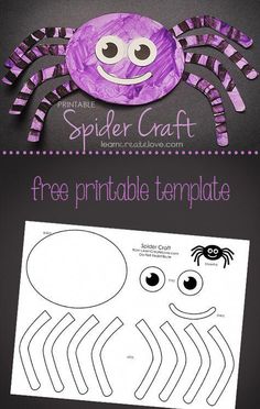 a paper plate spider craft with the text, free printable template