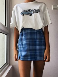 90s Inspired Outfits, Outfit 90s, 90's Fashion, K Fashion, 90s Fashion Outfits, 90s Outfit, Mode Inspo, Plaid Skirt