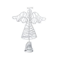 a white wire sculpture with an angel on top