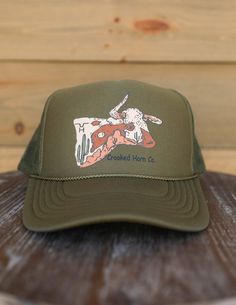 Crooked Horn Hat-Hat-Crooked Horn Company, Online Women's Fashion Boutique in San Tan Valley, Arizona 85140 Vintage Snapback Trucker Hat For Rodeo, Trucker 5-panel Hats For Rodeo, Trucker 5-panel Rodeo Hat, Western Style Adjustable Trucker Hat 5-panel, Adjustable Western Style Trucker Hat, Green Rodeo Hat One Size Fits Most, Adjustable Western 5-panel Trucker Hat, Green Trucker Snapback Hat, Vintage Green Trucker Hat For Summer