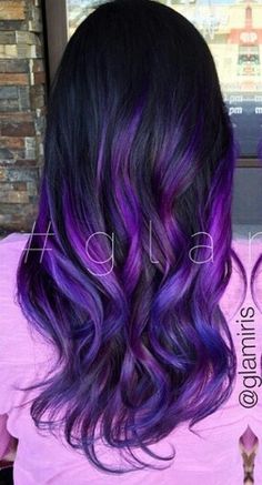 Purple ombre dyed hair Hair With Purple, Purple Shades, Beautiful Hair Color, Purple Ombre, Dye My Hair, Hair Collection, Mermaid Hair, Rainbow Hair, Cool Hair Color