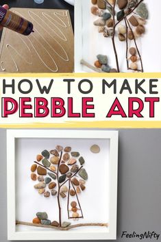 how to make pebble art with rocks and pebbles in the shape of a tree