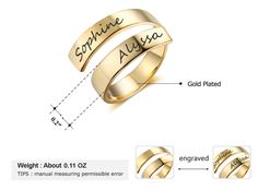 "--------------------------------------------- PRODUCT INFORMATION --------------------------------------------- * A unique name ring is special for yourself. * offer a wonderful way to show off your unique personality. * With your careful use and protection, the custom name ring without discoloration and tarnish. * Material is Stainless Steel,18K gold/silver/rose gold plated.. --------------------------------------------- HOW TO ORDER ---------------------------------------------   From drop-do Adjustable Gold Rings For Personalized Gift, Customizable Adjustable Gold Engraved Ring, Adjustable Engraved Ring Personalized Gift, Adjustable Engraved Name Ring As Personalized Gift, Adjustable Engraved Name Ring For Personalized Gifts, Customizable Engraved Adjustable Round Ring, Customized Adjustable Open Ring Jewelry, Adjustable Engraved Ring For Personalized Gift, Adjustable Open Engraved Ring With Engraving Option