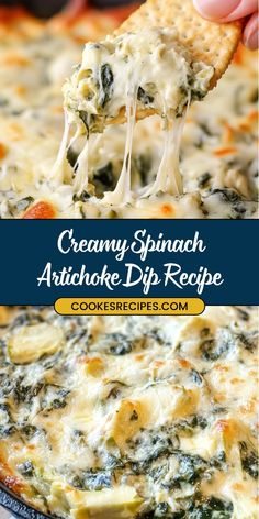 creamy spinach artichoke dip recipe is an easy appetizer for any occasion