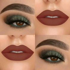 Emerald Eye Makeup, Makeup Verde, Green Dress Makeup, Pretty Eye Makeup, Makeup Tutorial Eyeshadow, Green Makeup, Braut Make-up