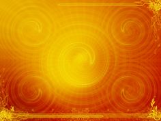 an orange and yellow background with swirls in the center, on top of a red backdrop