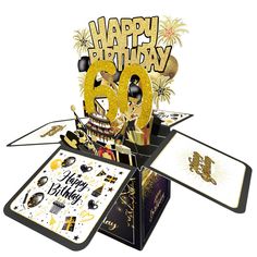 a happy birthday card with the number 60 on it's front and back cover