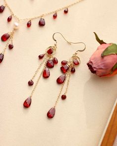 Handmade Ruby Jewelry For Gift, Red Birthstone Jewelry As A Gift For Her, Red Birthstone Jewelry For Her, Red Birthstone Jewelry Gift For Her, Red Teardrop Natural Stone Jewelry, Red Dangle Jewelry Gift For Her, Red Ruby Jewelry Gift For Her, Red Jewelry For Anniversary Gift, Adjustable Ruby Jewelry For Gifts