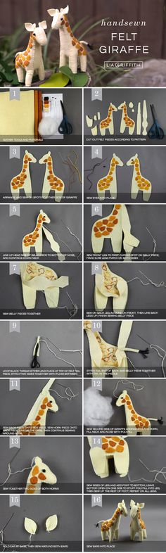 the instructions for how to make giraffes out of paper mache and cardboard