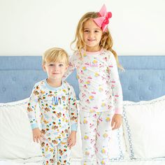 Your little one will be warm and comfortable sleeping in our Birthday Cake Pajamas. Features the cutest birthday print with a cake and balloons. Makes the perfect birthday gift! Make these pajamas extra cute by adding a monogram! Designed to be snug-fitting. Please check the Size Chart for measurements and order accordingly. Fun White Pajama Party Sets, Fun White Sets For Pajama Party, Fun White Sleepwear For Sleepovers, Fun White Sets For Birthday, Fun White Birthday Sets, Fun White Birthday Set, Fun White Birthday Party Sets, Playful Multicolor Birthday Sets, Playful White Sets For Birthday