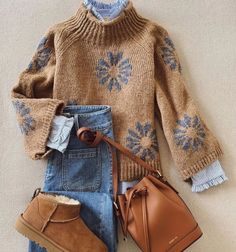 Mode Kimono, Mode Boho, 가을 패션, Fall Winter Outfits, Look Fashion, Chic Outfits, Farmer, Sweater Outfits, Stylish Outfits