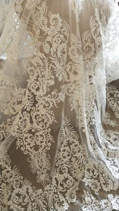 Gorgeous Beaded Wedding Lace Fabric Luxury Retro Aulic Lace New Design Lace fabric For Bridal Dress Bridal Dress Fashion, Embroidered Collars, Wedding Lace, Beaded Wedding, Embroidered Wedding, Lace Weddings, Lace Collar, Tulle Lace, Bridal Veil