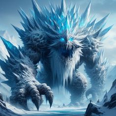 an ice monster standing in the snow