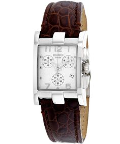 Roberto Bianci Cassandra Collection Model Rb90360 Watch - Swiss Quartz Movement View 1 Colorful Watches, Brown Leather Strap Watch, White Dial Watch, Hot Jewelry, Brown Leather Strap, White Band, Stainless Steel Band, White Dial, Leather Band