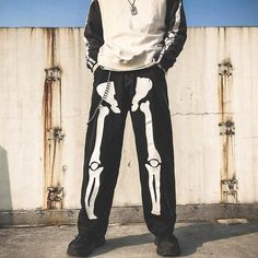 Oversized Black Jeans, Skeleton Pants, Black Jeans Pants, Harem Pants Hip Hop, Estilo Hipster, Hip Hop Jeans, Denim Jeans Fashion, Streetwear Hip Hop