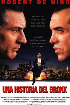 a movie poster with two men facing each other in front of a cityscape