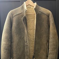 Genuine Shearling Leather Coat In New Condition (Small Scuff On Inner Flap, See Picture). Double Zipper With Button Flap. Zippered Pockets. Very Warm. Measurements: Shoulder To Shoulder 16.5”, Sleeves Uncuffed 21”, Armpit To Armpit 18”, Length 24”. Beige Shearling Outerwear For Cold Weather, Classic Beige Outerwear With Faux Fur Lining, Classic Sheepskin Outerwear With Fleece Lining, Beige Sheepskin Outerwear For Cold Weather, Classic Brown Outerwear With Faux Fur Lining, Brown Shearling Outerwear For Work, Brown Sheepskin Outerwear For Work, Classic Beige Fur Coat With Faux Fur Lining, Casual Brown Sheepskin Outerwear